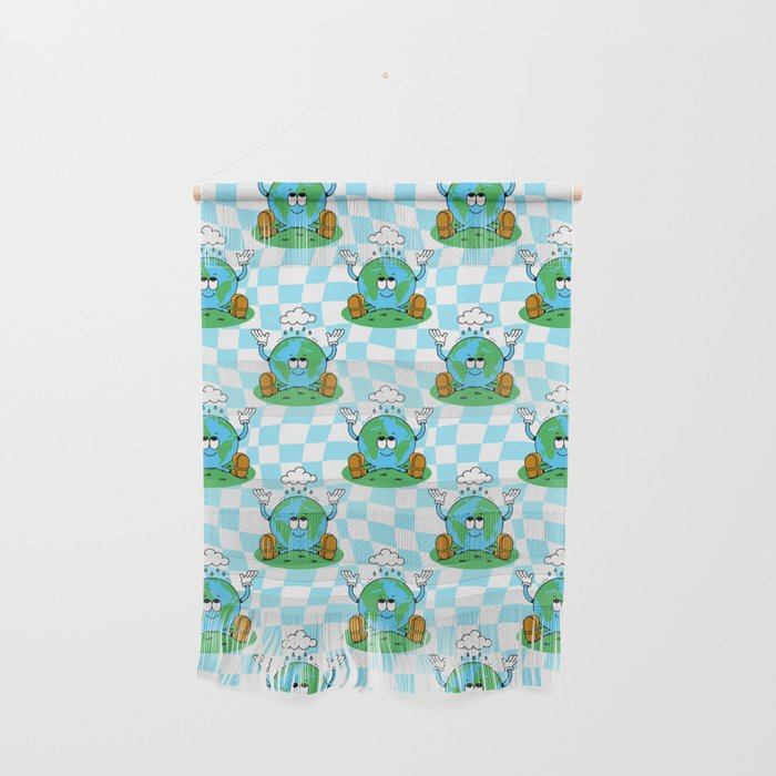Retro earth planet cartoon pattern Wall Hanging Gallery Image 1