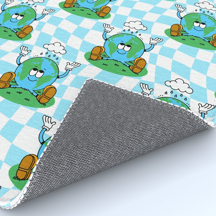 Retro earth planet cartoon pattern Rug Gallery Image 4
