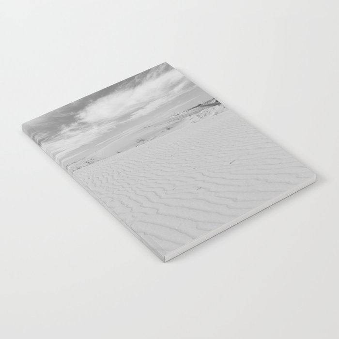 Black and white sand dunes dramatic clouds x Monohan State Park Texas Notebook Gallery Image 1