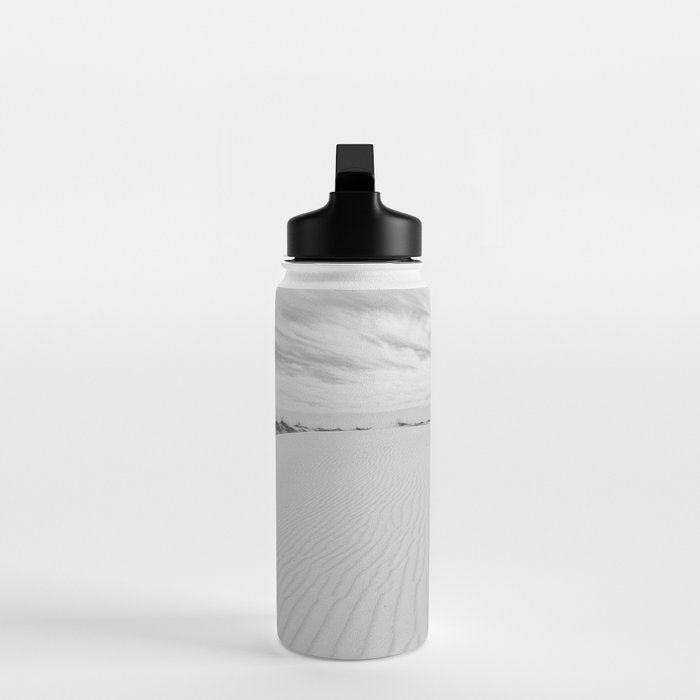 Black and white sand dunes dramatic clouds x Monohan State Park Texas Water Bottle Gallery Image 3