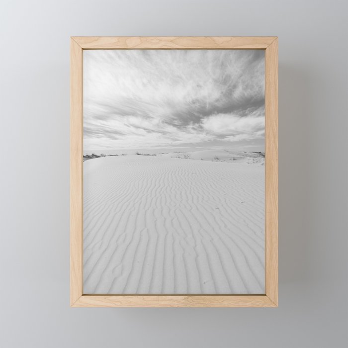 Black and white sand dunes dramatic clouds x Monohan State Park Texas Mini Art Print Gallery Image 1