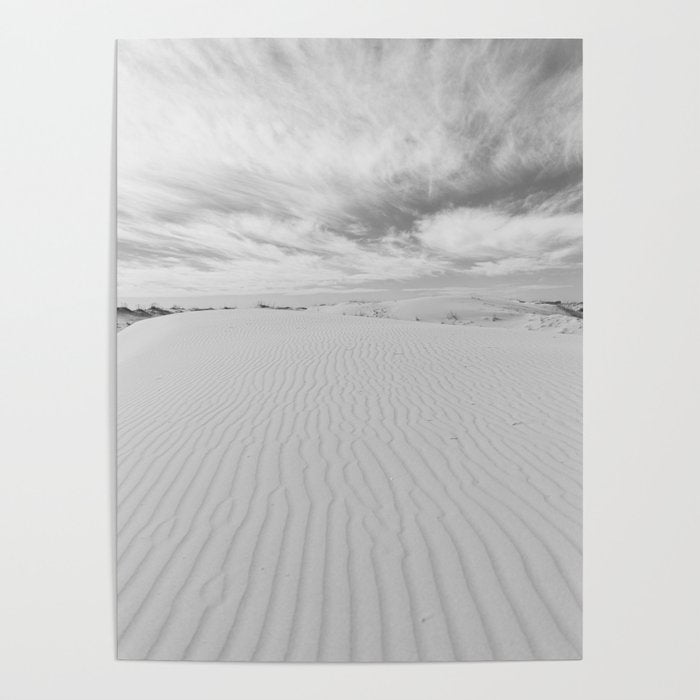 Black and white sand dunes dramatic clouds x Monohan State Park Texas Poster Gallery Image 4
