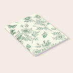 Toile de Jouy Wild Roses Forest Green Floral Notebook Gallery Image 2