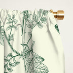 Toile de Jouy Wild Roses Forest Green Floral Window Curtain Gallery Image 2