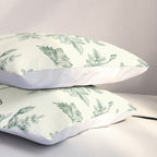 Toile de Jouy Wild Roses Forest Green Floral Pillow Sham Gallery Image 3
