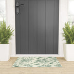 Toile de Jouy Wild Roses Forest Green Floral Welcome Mat Gallery Image 3