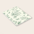 Toile de Jouy Wild Roses Forest Green Floral Notebook Gallery Image 3