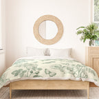 Toile de Jouy Wild Roses Forest Green Floral Duvet Cover Gallery Image 3