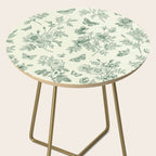 Toile de Jouy Wild Roses Forest Green Floral Side Table Gallery Image 2