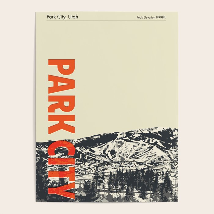 Park City Vintage Modern Poster Poster Gallery Image 1