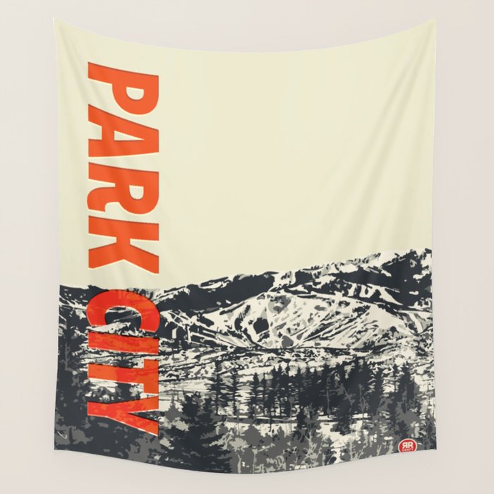 Park City Vintage Modern Poster Wall Tapestry Gallery Image 1