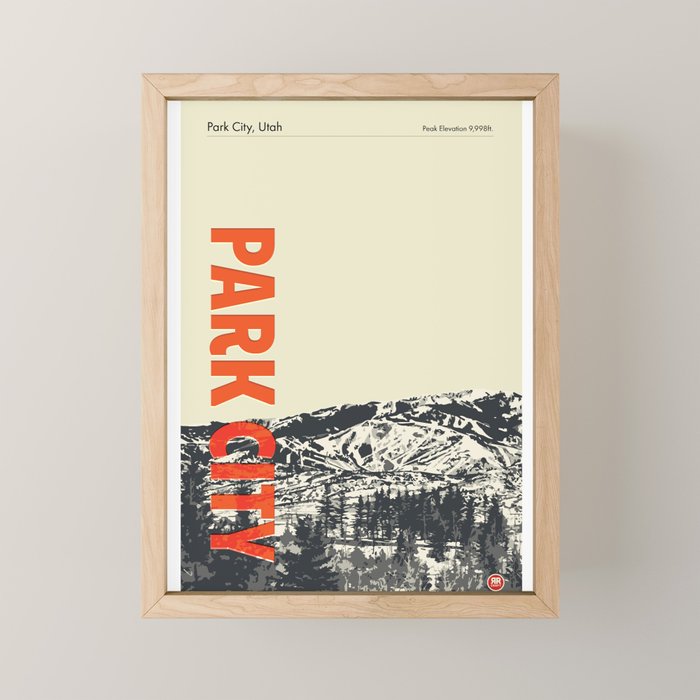 Park City Vintage Modern Poster Mini Art Print Gallery Image 1