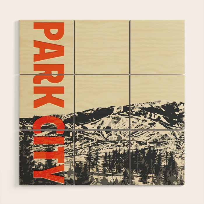 Park City Vintage Modern Poster Wood Wall Art Gallery Image 1