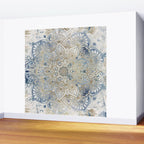 Mandala Flower, Blue and Gold, Floral Prints Wall Mural Gallery Image 2