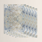 Mandala Flower, Blue and Gold, Floral Prints Wrapping Paper Gallery Image 3