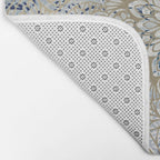 Mandala Flower, Blue and Gold, Floral Prints Bath Mat Gallery Image 2
