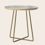 Mandala Flower, Blue and Gold, Floral Prints Side Table Gallery Image 1