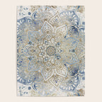 Mandala Flower, Blue and Gold, Floral Prints Poster Gallery Image 4