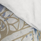 Mandala Flower, Blue and Gold, Floral Prints Comforter Gallery Image 4