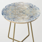 Mandala Flower, Blue and Gold, Floral Prints Side Table Gallery Image 2