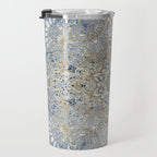 Mandala Flower, Blue and Gold, Floral Prints Travel Mug Gallery Image 3