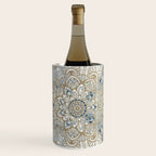 Mandala Flower, Blue and Gold, Floral Prints Wine Chiller Gallery Image 1