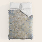 Mandala Flower, Blue and Gold, Floral Prints Comforter Gallery Image 6