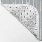 Minimalist Geo Chain Vertical  Block Stripe Pattern in Light Blue Gray and Cream Bath Mat Gallery Image 2