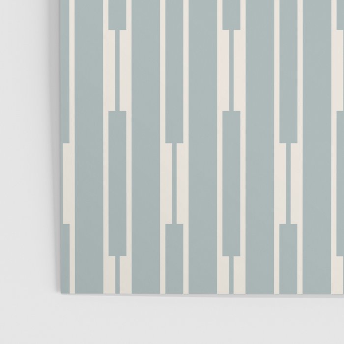 Minimalist Geo Chain Vertical  Block Stripe Pattern in Light Blue Gray and Cream Poster Gallery Image 3