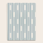 Minimalist Geo Chain Vertical  Block Stripe Pattern in Light Blue Gray and Cream Notebook Gallery Image 4