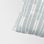 Minimalist Geo Chain Vertical  Block Stripe Pattern in Light Blue Gray and Cream Pillow Sham Gallery Image 4