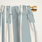 Minimalist Geo Chain Vertical  Block Stripe Pattern in Light Blue Gray and Cream Window Curtain Gallery Image 2