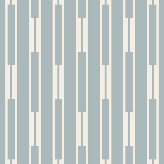 Minimalist Geo Chain Vertical  Block Stripe Pattern in Light Blue Gray and Cream Coffee Mug Gallery Image 2