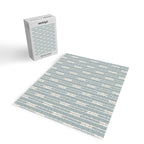 Minimalist Geo Chain Vertical  Block Stripe Pattern in Light Blue Gray and Cream Jigsaw Puzzle Gallery Image 2