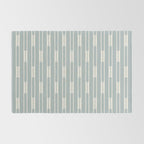 Minimalist Geo Chain Vertical  Block Stripe Pattern in Light Blue Gray and Cream Rug Gallery Image 2