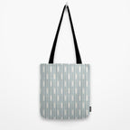 Minimalist Geo Chain Vertical  Block Stripe Pattern in Light Blue Gray and Cream Tote Bag Gallery Image 2