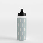 Minimalist Geo Chain Vertical  Block Stripe Pattern in Light Blue Gray and Cream Water Bottle Gallery Image 3