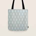 Minimalist Geo Chain Vertical  Block Stripe Pattern in Light Blue Gray and Cream Tote Bag Gallery Image 1