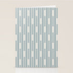 Minimalist Geo Chain Vertical  Block Stripe Pattern in Light Blue Gray and Cream Stationery Card Gallery Image 2