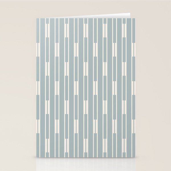 Minimalist Geo Chain Vertical  Block Stripe Pattern in Light Blue Gray and Cream Stationery Card Gallery Image 2