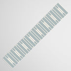Minimalist Geo Chain Vertical  Block Stripe Pattern in Light Blue Gray and Cream Table Runner Gallery Image 3
