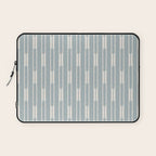 Minimalist Geo Chain Vertical  Block Stripe Pattern in Light Blue Gray and Cream Laptop Sleeve Gallery Image 1