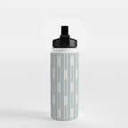 Minimalist Geo Chain Vertical  Block Stripe Pattern in Light Blue Gray and Cream Water Bottle Gallery Image 2