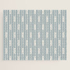 Minimalist Geo Chain Vertical  Block Stripe Pattern in Light Blue Gray and Cream Jigsaw Puzzle Gallery Image 1