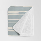 Minimalist Geo Chain Vertical  Block Stripe Pattern in Light Blue Gray and Cream Throw Blanket Gallery Image 3