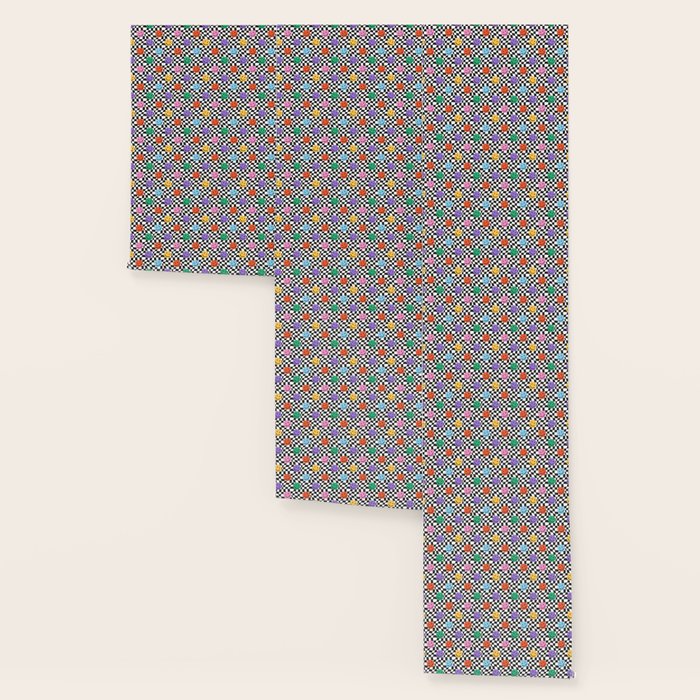 Colorful retro checkered happy face pattern Wallpaper Gallery Image 3