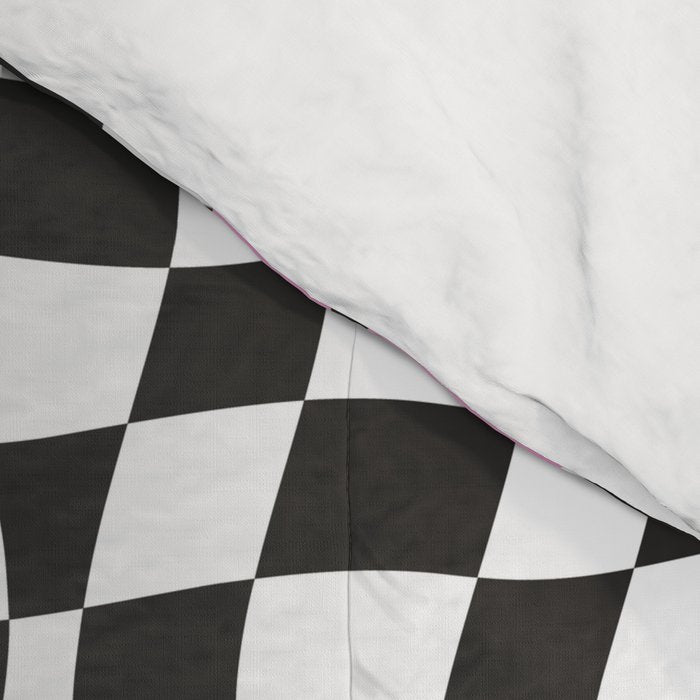 Colorful retro checkered happy face pattern Comforter Gallery Image 4