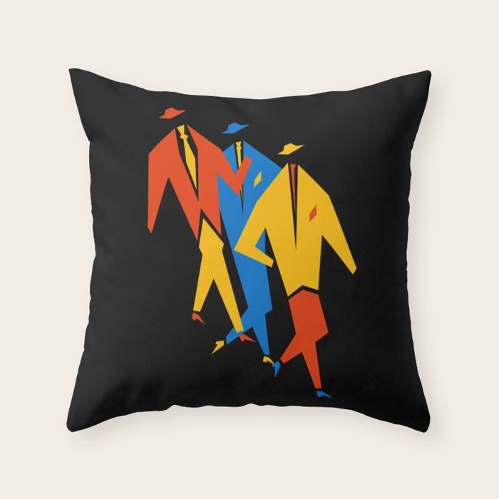 Men | Bauhaus IV: Night Black Edition Throw Pillow Gallery Image 1