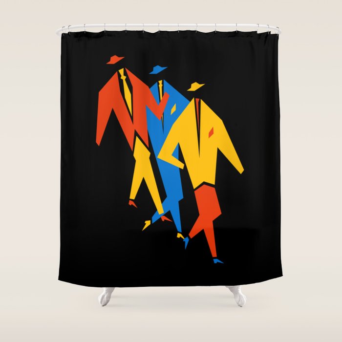 Men | Bauhaus IV: Night Black Edition Shower Curtain Gallery Image 1