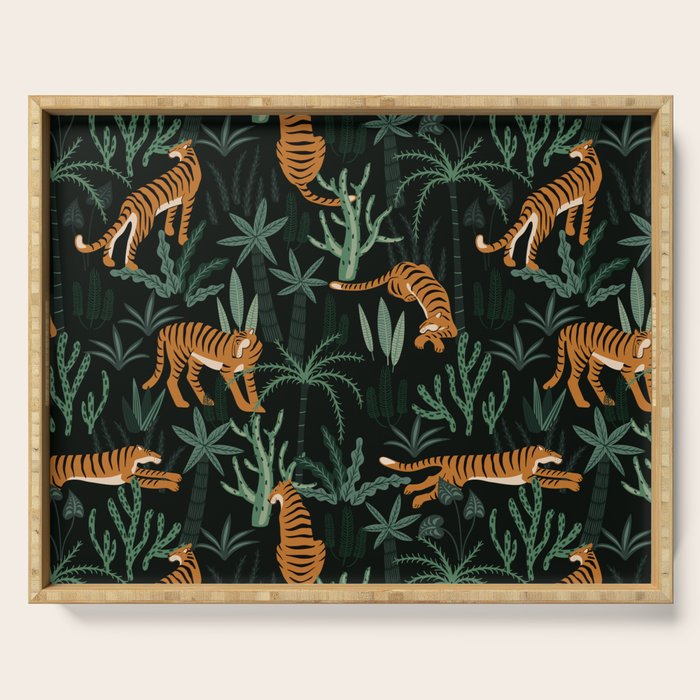 Evening Prowl, Tiger Prints Serving Tray Gallery Image 1
